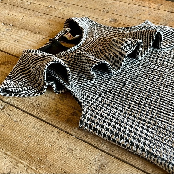 Anthropologie Dolan Callan Ruffle Houndstooth Sleeveless Top Small - Picture 4 of 7